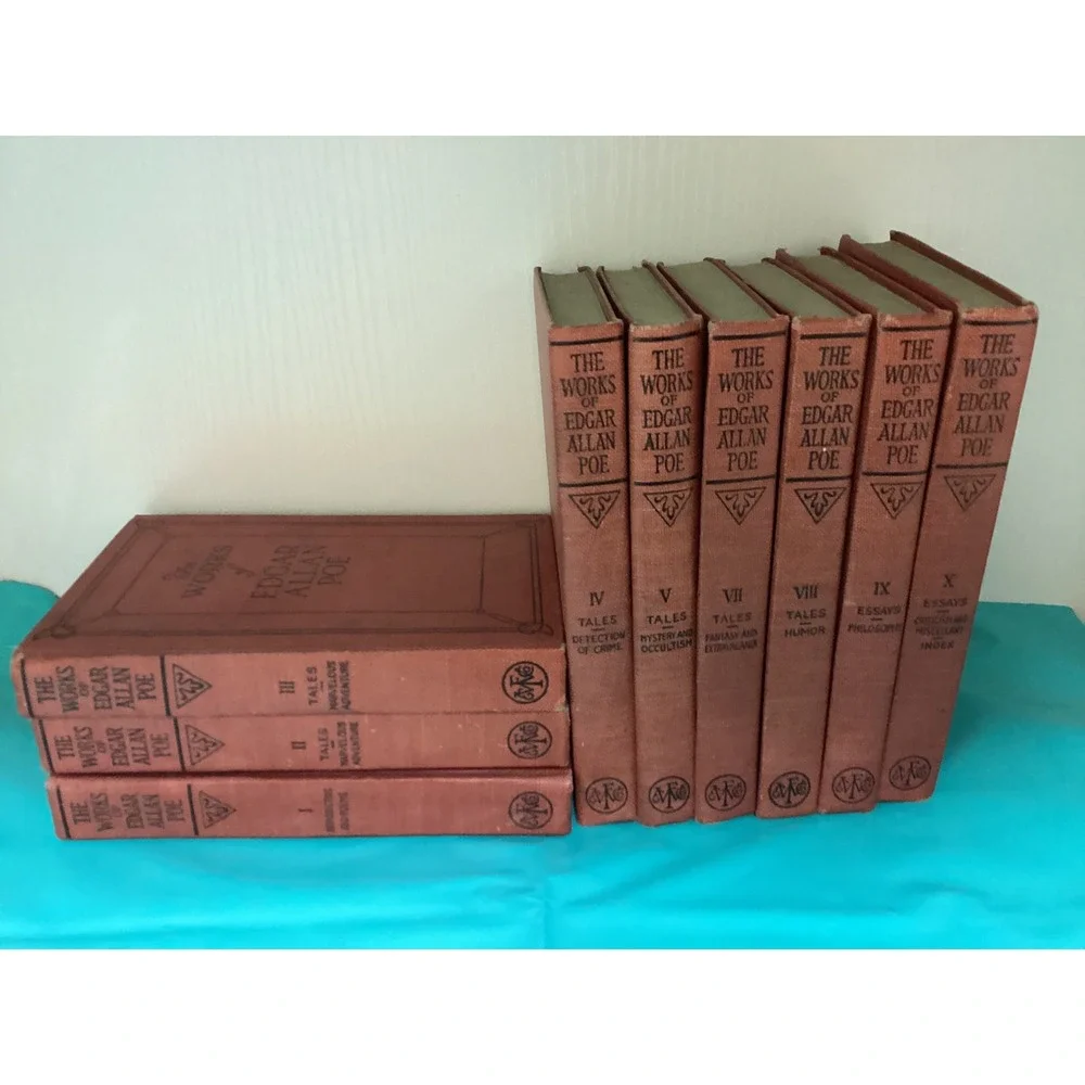 The Works of Edgar Allan Poe 1904 Funk & Wagnalls 9 of 10 Volume Set, Antique